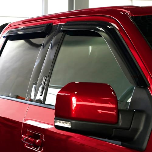 Voron Glass Tape-on Extra Durable Rain Guards for Trucks Ford F-150 2015-2026 SuperCrew, Window Deflectors, Vent Window Visors, 4 Pieces -100526