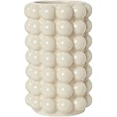 YANWE1 Bubble Vase, Beige Ceramic Vase for Boho Decor, Ceramic Flower Vases for Modern Home Decor, Tall Decorative Vases for Living Room, Bedroom, Wedding, Entryway, Mantel, Office, 8.5 Inches