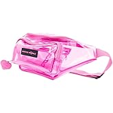 Kandies World Premium Clear Fanny Pack – Stylish Transparent Waist Bag – Festival & Stadium Approved – Adjustable Strap & Secure Pockets (Pink)