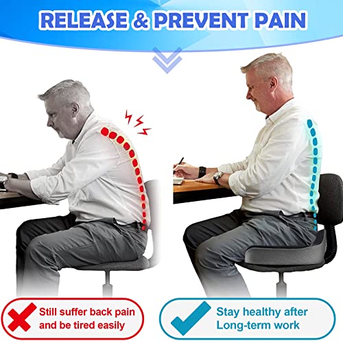 ROYI Memory Foam Seat/Chair Cushion for Relieves Back, Sciatica Pain