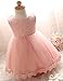 NNJXD Girls' Tulle Flower Princess Wedding Dress for Toddler and Baby Girl Pink 18-24 Months