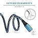 Sundix Lightning Cable, 6FT Premium Nylon Braided Charging Cord iPhone to USB Charger for iPhone 7 / 7 Plus/ 6 / 6s / 6 plus iPhone 5 / 5s / 5c, iPad, iPod & More (Black&blue, 3Pack )