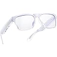 OhO Smart Glasses,Safety Glasses with Bluetooth Speaker,Indoor/Outdoor UV Protection and Voice Control,Unisex(Blue Light Lens)
