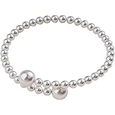 Quivox Pearl Bracelets for Women,Adjustable Beaded Cuff Bracelet Trendy Statement Bangle Bracelets,Aesthetic Everyday Pearl Jewelry Accessories Gifts