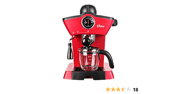 Oster BVSTEM4188 Red Steam - Cafetera para expreso y capuchino, acero  inoxidable, 220 V, color rojo : Amazon.com.mx: Hogar y Cocina