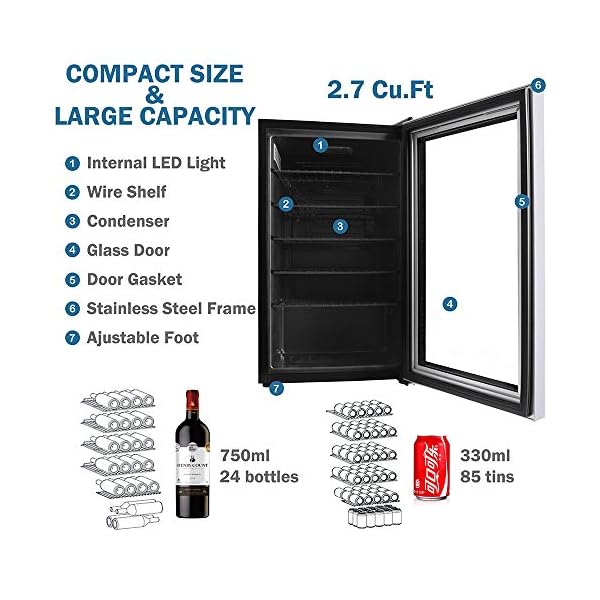 24-Bottles-Wine-Cooler-Compressor-Chiller-Cellar-Freestanding-Single-Zone-Fridge-for-Wines-Champagne-with-Digital-Temperature-Display-and-Double-layered-Glass-Door