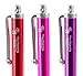 The Friendly Swede Micro-Knit Stylus Pen for Touchscreen — 6-Pack Hybrid Fiber Tip Universal Capacitive Stylus Pen for iPad; Lanyards & Cleaning Cloth - Hot Pink/Aqua Blue/Green/Dark Blue/Red/Purple