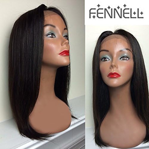 Fennell Silky Straight Human Hair Lace Front Wigs With Baby Hair 100% Natural Color Human Hair Full Lace Wigs For Women (Full lace wig16 inches)