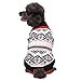 Blueberry Pet Nordic Pattern Inspired Fair Isle Black and White Snowflakes Dog Sweater, Back Length 16