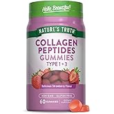 Nature's Truth Collagen Peptide Gummies for Women | 60 Count Type 1 and 3 | Strawberry Flavor | Non-GMO & Gluten Free Supplement