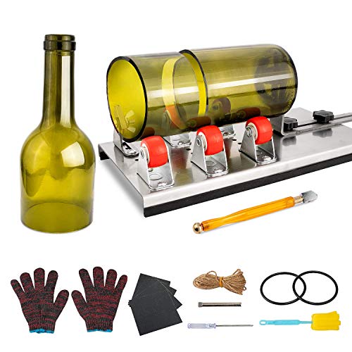 Glass Bottle Cutter, HENMI Glass Cutting Tools/DIY Machine for Cutting Wine, Beer, Champagne, Whiskey Bottle Cutter Kit for DIY Arts and Crafts for Adults with Accessories Tool Kit, Gloves - Thumbnail 7