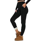 JSEMOY Women's High Waisted Fleece Lined Leggings, Thermal Yoga Pants, Slim Fit Winter Tights with Pockets