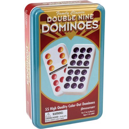 Pressman Dominoes Double 9 In Tin