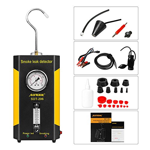 AUTOOL Vehicle Boat Conduit Pipe System Smoke Leak Detecting Tester Diagnostic Machine with Flowmeter Pressure Guage