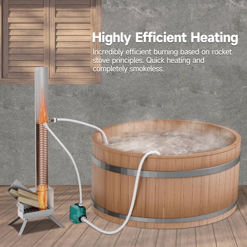 ECOPOOLTECH Wood Heat Pump, Pool Heater, Wood-fired Heat Pump, Ideal for Outdoor Small Swimming Pools and Hot Tubs, Continuous Wood-fired Heating