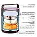 Thermal Lunch Box, Vacuum Insulated Lunch Box Food Carrier Bento Box Thermal Insulating Stainless Steel Lunch Box Containers Hold Warm for 8 Hours with Folding Spoon, 1.6L (Orange 1) (Silver)