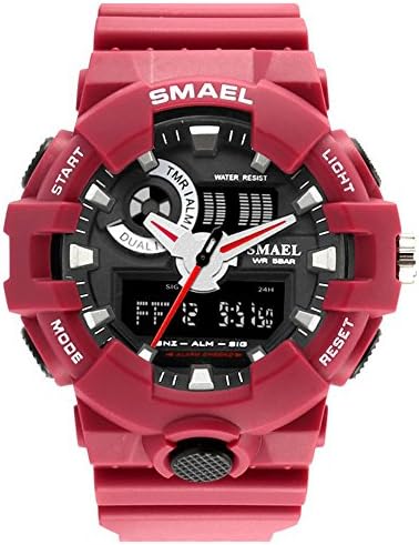 Dual Time LED Clock Smael Brand Wristwatches Fashion Casual Analog Quartz Wristwatch 50Meters Waterproof Hot Clock