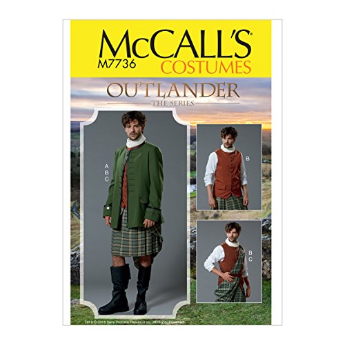 McCall's Patterns Men's Outlander Cosplay Halloween Costume Sewing Pattern, 3pcs, Sizes 4652