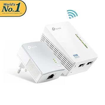 TP-Link TL-WPA4220 KIT AV600 WLAN N300 WiFi Powerline (max. 600Mbit/s Powerline, max. 300Mbit/s WLAN 2,4GHz , Plug und Play, 