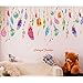 Kaimao Colorful Creative Dream Catcher Feathers Wall Stickers Art Decal Murals Removable Wallpapers for Home Decoration