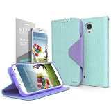 Cellto Samsung Galaxy S4 Premium Wallet Case [Slim Ultra Fit] [Smooth Seaform Green] Diary Cover /w ID Pocket Top Quality for Galaxy S IV Galaxy SIV i9500 [Made in Korea] + 1 Premium Cellto Clear Screen Protector