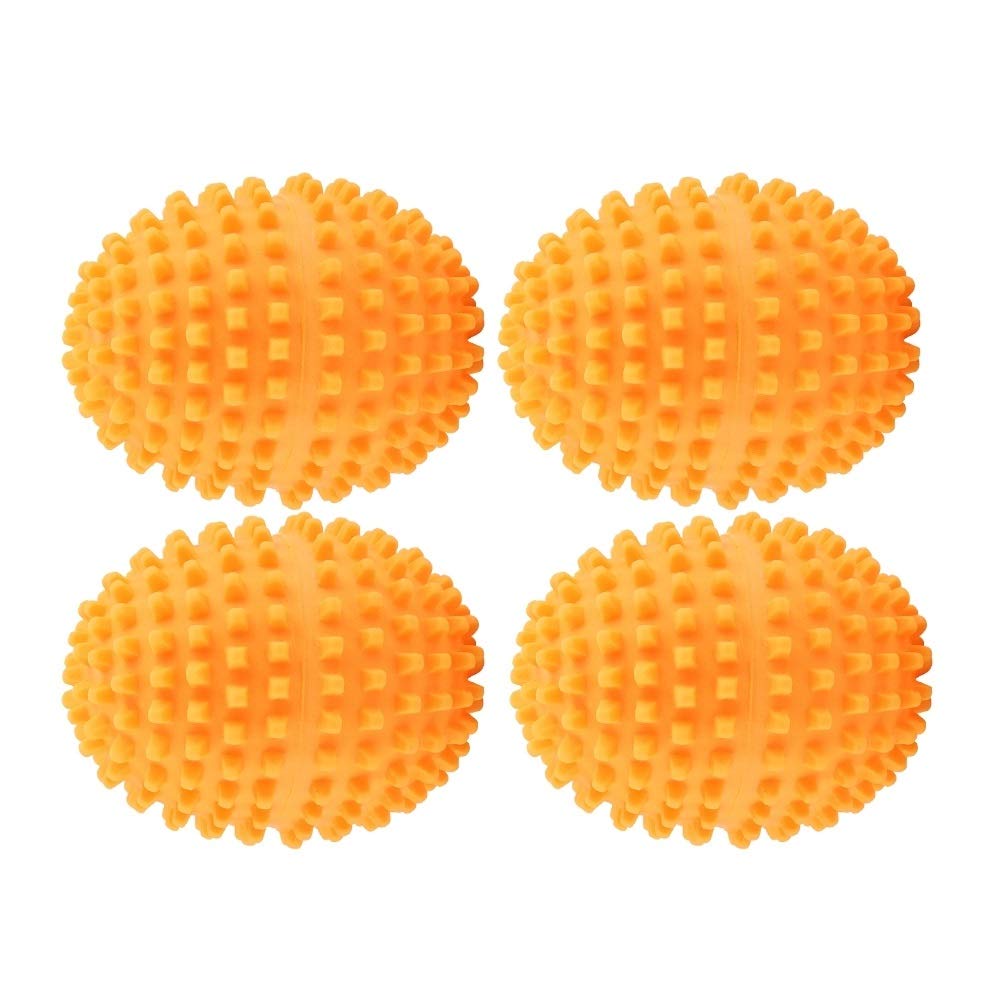 KSTE Dryer Balls - 4Pcs/Set Orange Reusable Dryer Balls, Washing Laundry Drying Ball for Home Clothes Cleaning