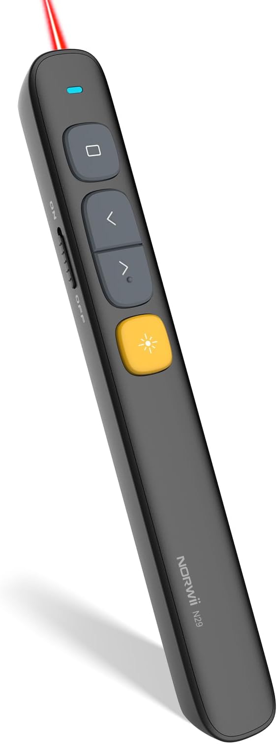 Norwii N29 Presentation Pointer 100M 2.4GHz Laser Presenter Remote