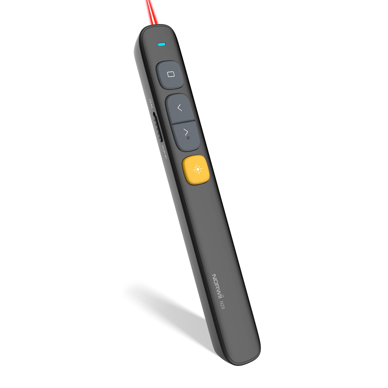 NORWII N29 Presentation Pointer Presenter 100M, 2.4GHz Laser Pointer Presentation Clicker for Powerpoint Remote, Wireless Presenter with Hyperlink & Volume Control