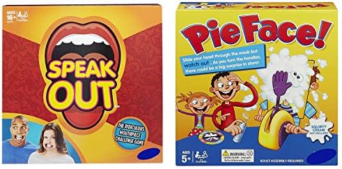 Family Board Games 2 Set: Pie Face and Speak Out - Get More Funny With Family and Friends in Christmas Vacation