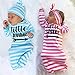 Newborn Baby Boys Girls Letters Print Sleep Gowns Striped Sleepsack Blanket size 0-12Months (Blue)