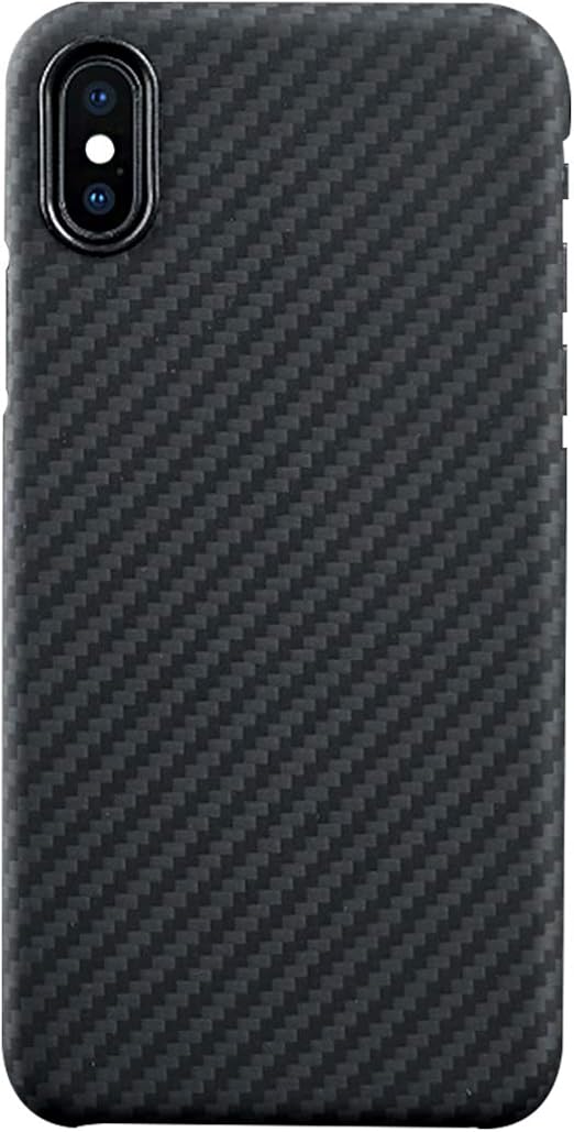 Phone Case for iPhone X Made of Genuine Carbon Fiber Plain Design