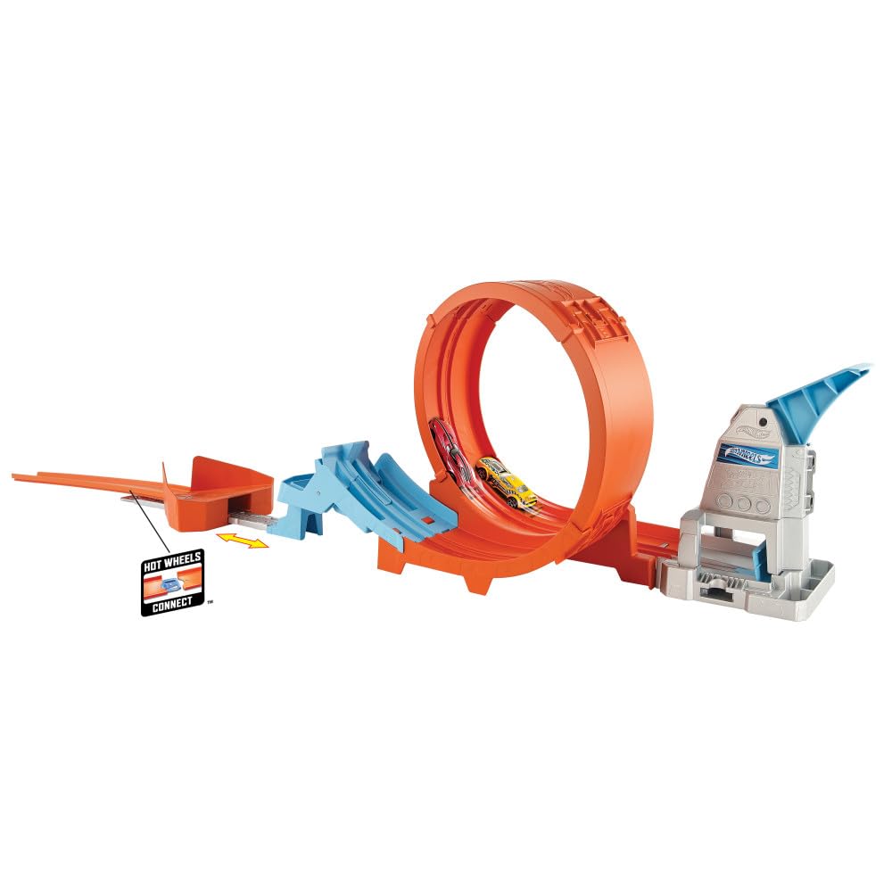Hot Wheels Loop Stunt Champion Track Set with Dual-Track Loop, Dual Launch, Spring Ramp & 1 Hot Wheels Car for Kids 4 Years Old & Older, GTV13