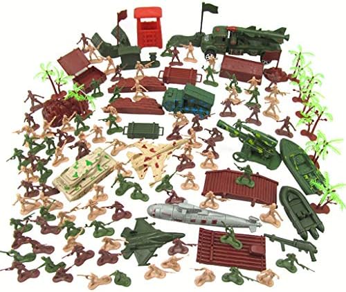 OIKAY Model Toys Military Model World 130 Pieces Sea Land and Air Force Scenes Sandbox Set Military