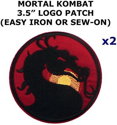 2 PCS Mortal Kombat Video Game Theme DIY Iron / Sew-on Decorative Applique Patches
