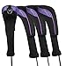 Andux 4 Pack Long Neck Golf Hybrid Club Head Covers Dial No. Tag CTMT-01 Black/Purple