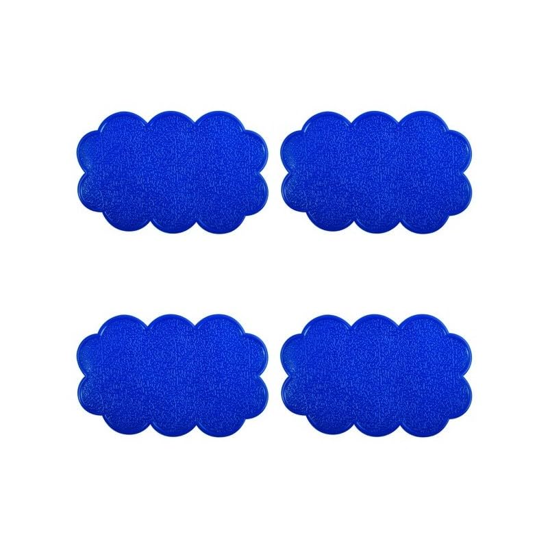 MSV Non-Slip Clouds Mats, Navy Blue, Set of 4