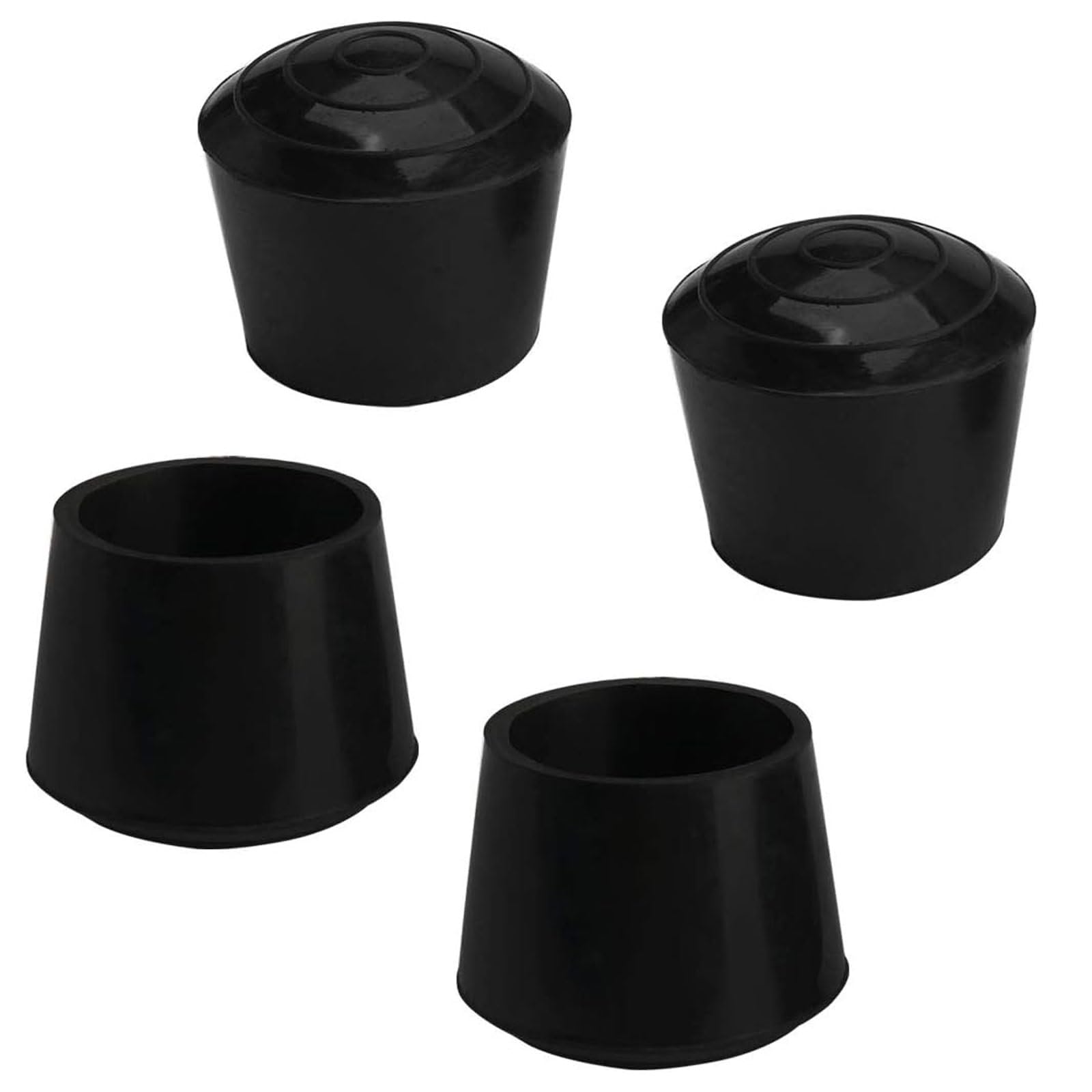 4pcs Leg Caps Tips 25mm 1 Inch Anti Slip Rubber Furniture Table Feet Cover Floor Protector Reduce Noise Prevent Scratches Black.rubber feet 25mm