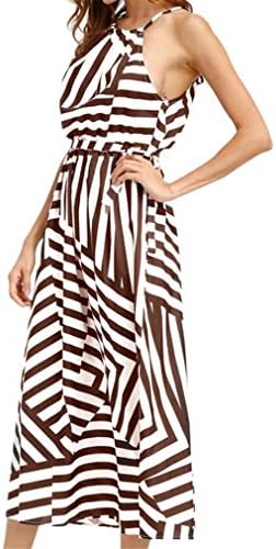 Casual Dress Women Sexy Summer Boho Maxi Long Evening Party Beach Sundress Coffee XL