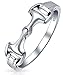 Gold Plated Silver Equestrian Horse Snaffle Bit Band Ring Silver / 4