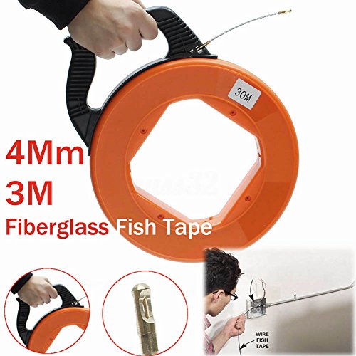 STARmoon 30Meter Fiberglass Fish Tape Reel Puller Conduit Ducting Rodder Pulling Wire Cable Fishing Tool