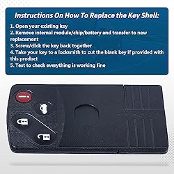 Keyecu Smart Card Remote Key Shell Case for Mazda 5