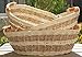 ShopOnNet RT450130-3 Handwoven Wicker Storage Basket Curve Pole Handle in Dual Brown and Sand (Set of 3)