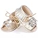 Weixinbuy Baby Boy's Girl's Anti Slip Soft Sole Tassel Lace Strap Sandals Shoes Gold