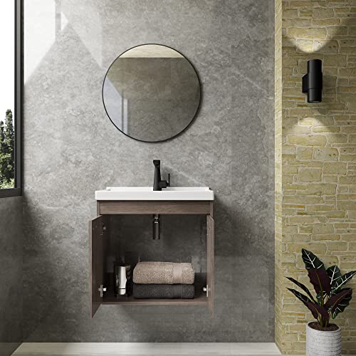 RIVERZZA Gabinete Armario para Banheiro 100% MDF com Cuba - Siena Munique 50cm
