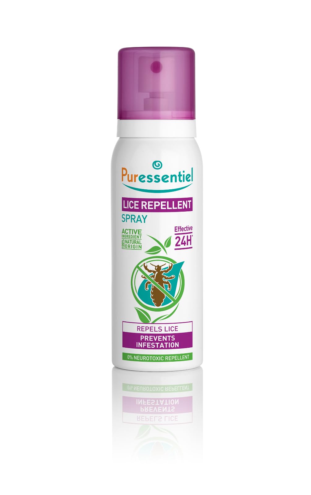 Puressentiel Head Lice Prevention and Repellent Spray For Kids and Adults, Proven 24 h Protection Against Head Lice and Infestations, 100 percent Natural Active Ingredients, Vegan, Cruelty Free, 75 ml