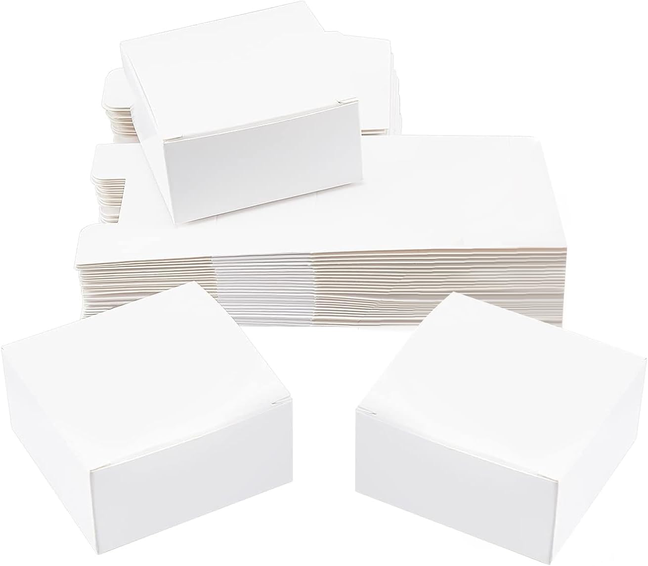 PH PandaHall 30 Pack Christmas White Gift Boxes 8x8x4cm Mini Box Kraft Paper Boxes Bridesmaid Boxes Cardboard Candy Box for Xmas Party Favor Birthday Wedding Treats