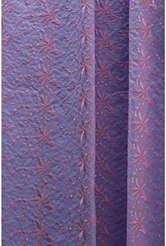 Hakoba Purple Cotton Embroidered Fabric Cotton Running Length 6 Meter