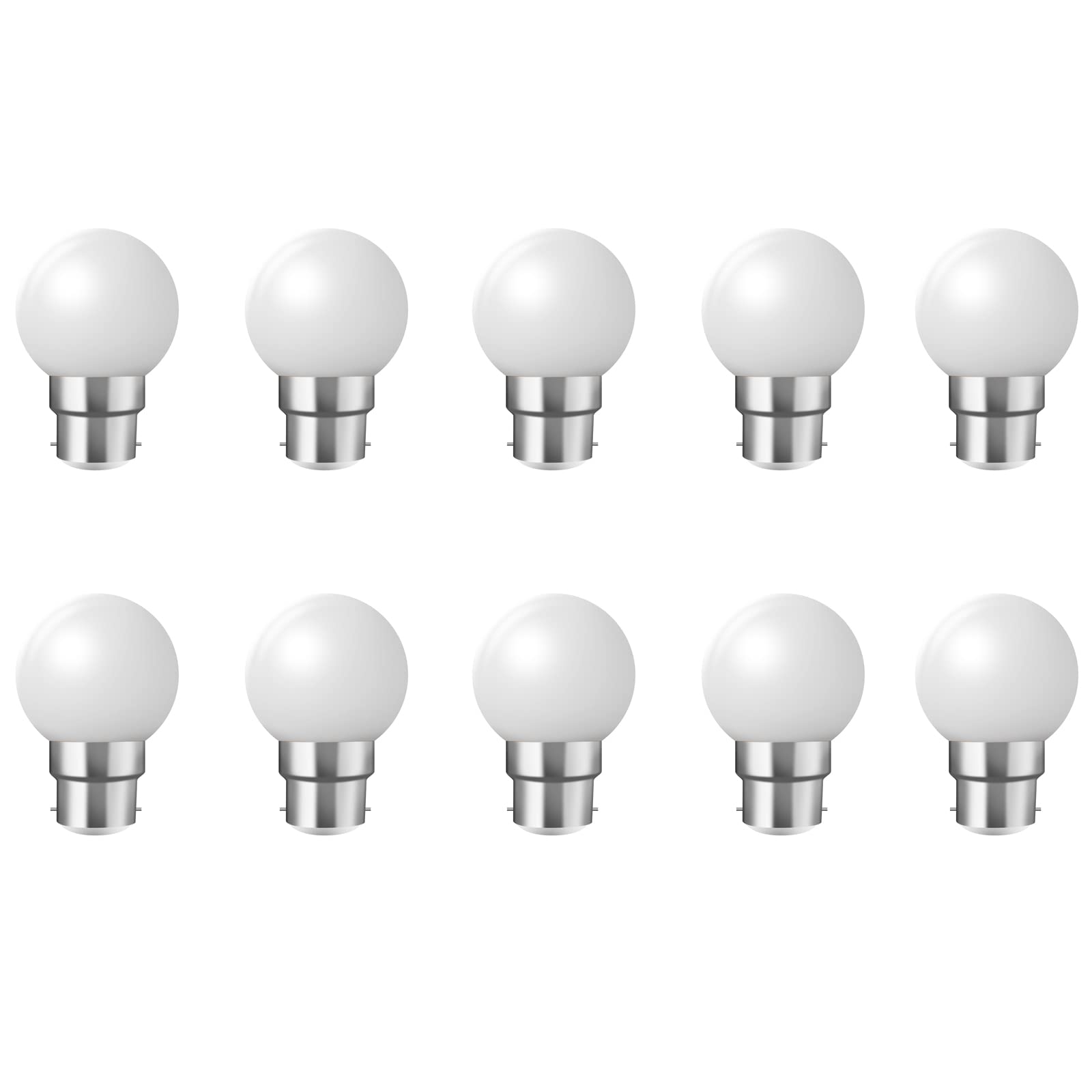 Jiotouhu B22 LED Bulb, Globe Light Bulb, Cool White Color Golf Ball Bulbs LED 2W 20W Bayonet Bulb Equivalent, Outdoor Indoor Christmas Fairy String Light Bulbs, 10 Pack
