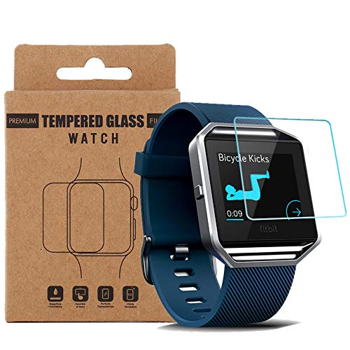 (3-Pack) LUPAPA for Fitbit Blaze Screen Protector, 9H Hardness 99.9% High Definition Tempered Glass Protective Film for Fitbit Blaze Smartwatch [Anti-Scratch, Bubble Free, Full Coverage]