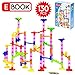 MetroTen Marble Run Toy Maze Ball Game Set for Kids, 130 Pieces with 30 Marbles, Race Coaster Educational Construction Building Blocks by